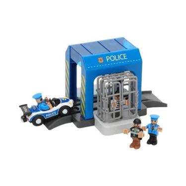 Imagem de Conjunto De Brinquedos De Trem De Madeira Com Simulação De Cena De Lav