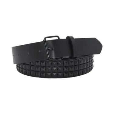 Imagem de Cinto Preto Com Tachas Estilo Punk Rock Para Homens E Mulheres, Acessó