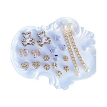 Imagem de Decorações Para Sapatos Crocs Com Corrente De Contas, Tema Urso Dourad