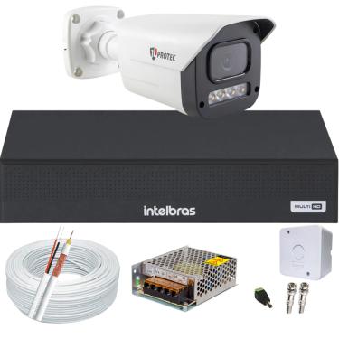 Imagem de Kit 1 Câmera 1080p Full Color C/Áudio Dvr Intelbras 4ch S/HD
