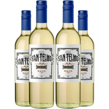 Imagem de Vinho Branco San Telmo Chardonnay 750ml Kit 4 Garrafas