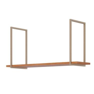 Imagem de Prateleira Decorativa Sala Estar Suspensa Brilhante 125cm Cinamomo - M