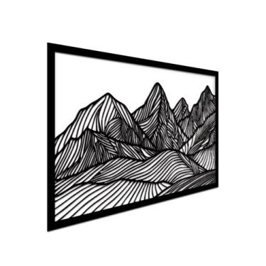 Imagem de Quadro Alto Relevo 27X44Cm Em Madeira Montanhas MDF - JABB
