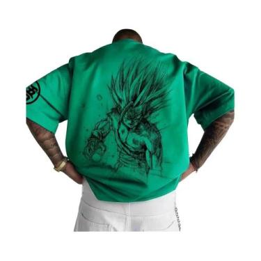 Imagem de Camiseta Dragon Ball Z Em Algodão Puro, Respirável, Elástica, Confortá
