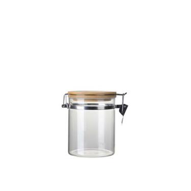 Imagem de Pote Vidro Borossilicato Com Aço E Tampa Bambu 800ml Ruvolo