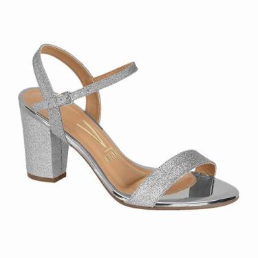 Imagem de Sandália Salto Grosso com Glitter Feminina Festa Vizzano