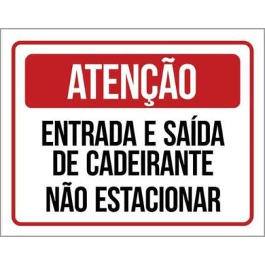 Imagem de Kit 5 Placa Entrada Saída Cadeirante Estacionar 27X35 - Sinalizo