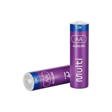 Imagem de Pilha Alcalina AA Com 4 Unidades Multi - PA001, Roxo