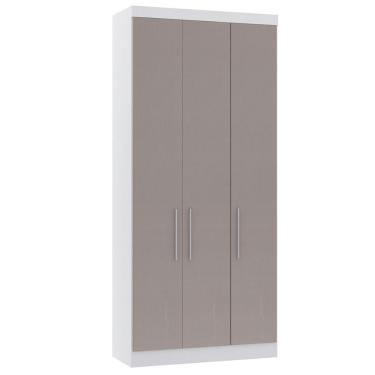 Imagem de Guarda Roupa Modulado 101,5cm 3 Portas Alpes Luciane Móveis Branco Pf-cinammon Pf