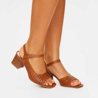 Imagem de sandalia casual feminina salto bloco grosso confortável elegante dakota perfuros-Feminino