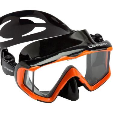 Imagem de Máscara de Mergulho Cressi Pano 3, Preto, Laranja