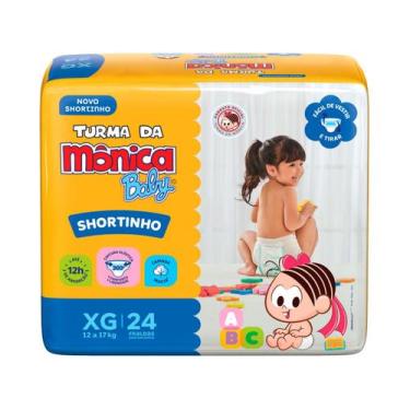 Imagem de Fralda Shortinho Turma da Mônica Baby Tamanho XG com 24 Fraldas Descar