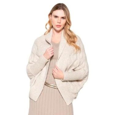Imagem de Casaco Feminino Biamar Amplo com Tranças Bege Claro-Feminino