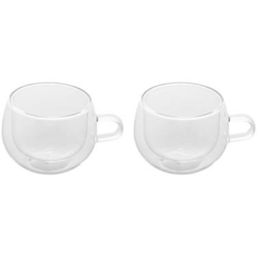 Imagem de Xícara parede dupla de vidro café Chá 240ml Grande 2 Peças - Lyor