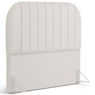 Imagem de Cabeceira Cama Box Casal Estofada Orgânica 140cm Alice W01 Bouclê Cru - Lyam Decor