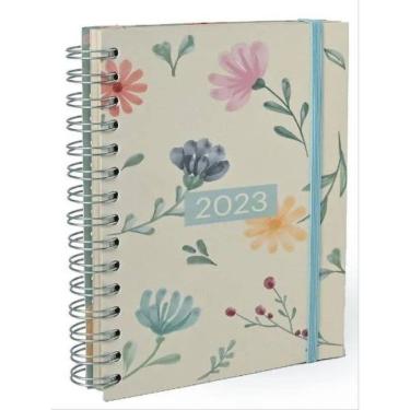 Imagem de 2023 AGENDA FLORAL W ANA LUIZA FLORES SALPICADAS TECA DIÁRIA P - 11,50 x 15,50