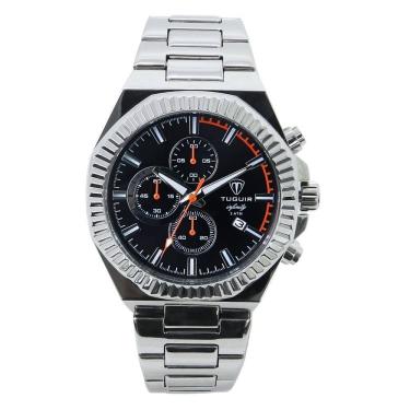 Imagem de Relógio Tuguir Masculino Ref: Tgi37196 Cronógrafo Aço Prateado