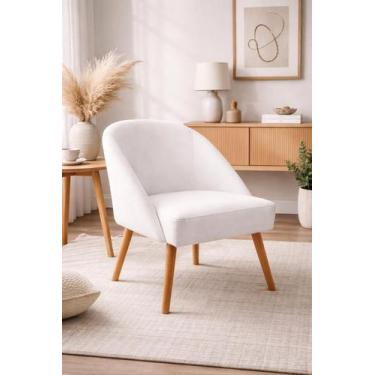 Imagem de Cadeira Decorativa Lua para Sala de Estar ou Recepção Tecido Suede Cor