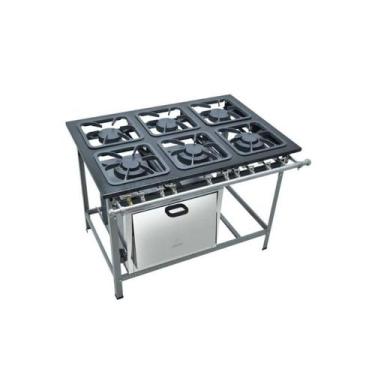 Imagem de Fogão Industrial 6 Bocas 30X30 com Forno S2000 Metalmaq