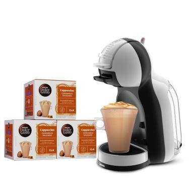 Imagem de Kit Cafeteira Dolce Gusto Mini Me Cinza e Preta + Caramelo Salgado - 30 cápsulas