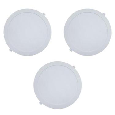 Imagem de Kit 3 Painéis Plafon de Embutir Modaza Polipropileno Redondo 24W, Bran