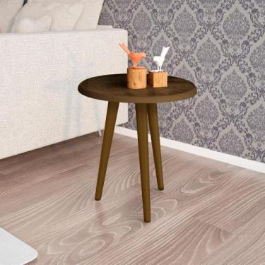 Imagem de Mesa Lateral Sala de Estar Cor Madeira Rustica - MOVEIS BECHARA