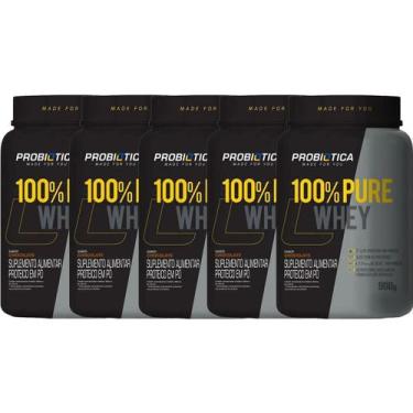 Imagem de Kit 5X 100% Pure Whey Nova Fórmula - 900g Chocolate - Probiótica