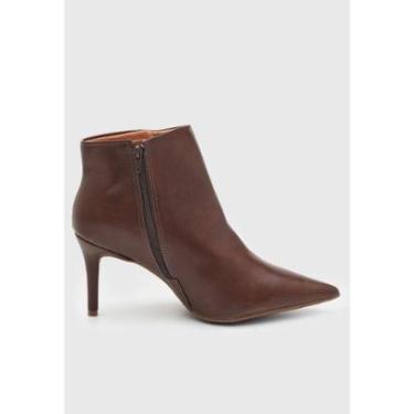Imagem de Bota Feminina Vizzano Cano Curto Salto Alto Bico Fino-Feminino