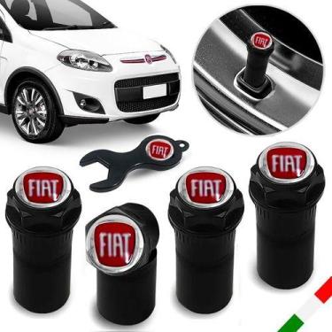 Imagem de Bico Pneu Preto Pino Roda Válvula Antifurto Fiat Palio Argo - Emblemat