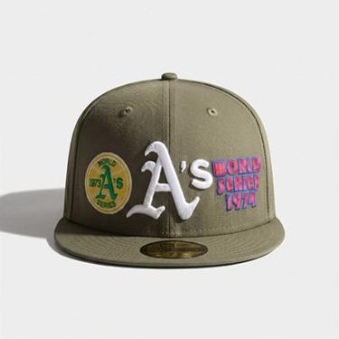 Imagem de BONE NEW ERA 59FIFTY OAKLAND ATHLETICS OLIVE WORLD SERIES?-Masculino