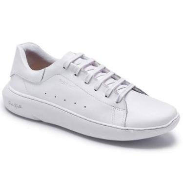 Imagem de Sapatênis Masculino Couro Cadarço Moderno Conforto Casual-Masculino