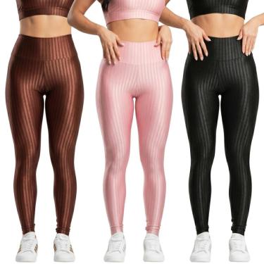 Imagem de KIT 3 Calça Legging New Zig 3D Vekyo Cós Alto Roupa Para Academia Treino Fitness Femini...