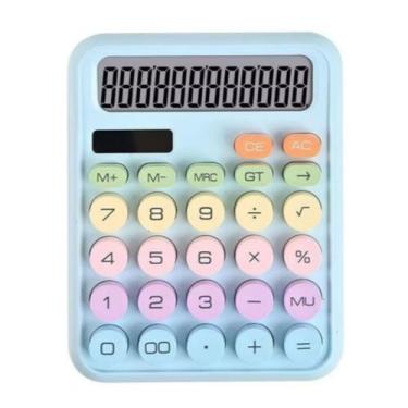 Imagem de Calculadora De Planilha Alfanumérica Colorida De 12 Dígitos Cor Azul-c