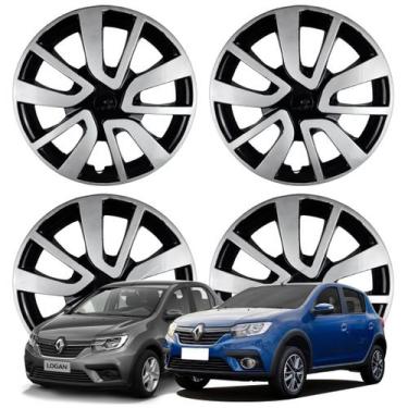 Imagem de Jogo Calota Aro 15" Renault Logan Sandero 2014-2020 Fixação por Pressã