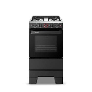 Imagem de Fogão 4 Bocas Esmaltec Ideal Super 50L Bivolt Preto Inox Acendimento A