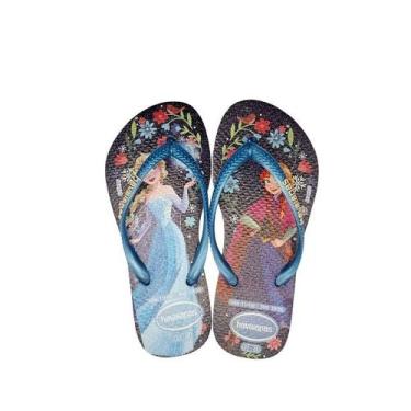 Imagem de Chinelo Havaianas Infantil Meninas Princesas Slim Princess, Azul, 35/3