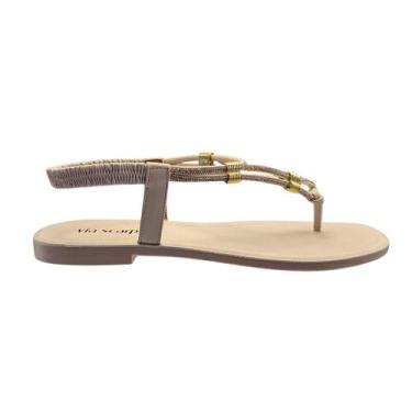 Imagem de Sandália Rasteirinha Tira Cristal Via Scarpa, Branco, 37