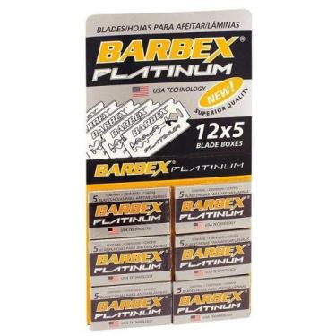 Imagem de Lâmina De Barbeador Para Barbear Barbex Platinum Cartela Com 60 Lâmina