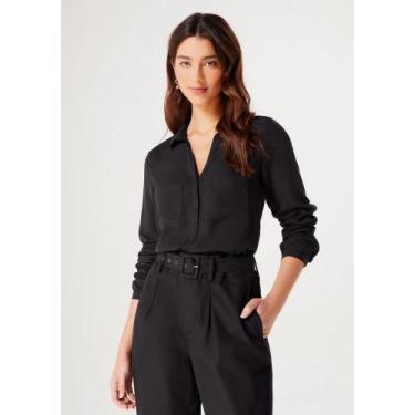 Imagem de Camisa Manga Longa Feminina Ref: K458 - Hering, Preto, P