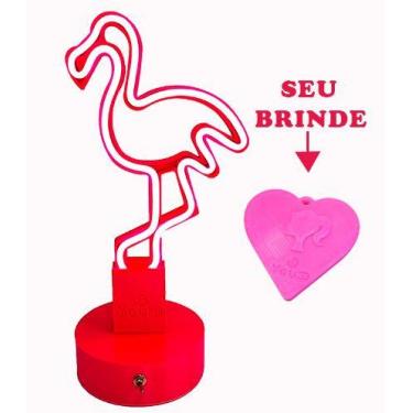 Imagem de Luminária Led 3D - Abajur de Mesa Flamingo - Fabricação própria. Desig