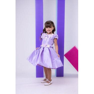 Imagem de Vestido Miss Sweet Jardim Encantado Lilás - Tecido 100% Poliéster, Lav
