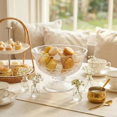 Imagem de Centro De Mesa Bee Vidro Transparente Com Pé 22cm Decorativo - Hauskra