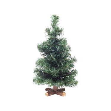 Imagem de Árvore de Natal de Mesa 40cm  - Verde Escuro e Marrom Claro Cromus Min