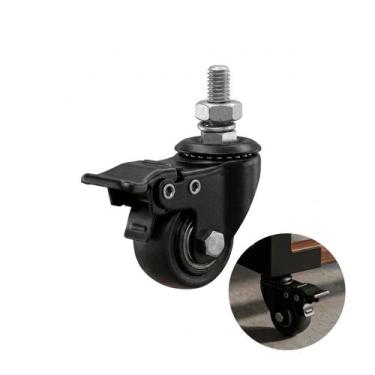 Imagem de Rodizio Giratório Roda 40mm Com Rolamento E Freio Duplo Preto - Colson