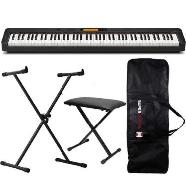 Imagem de Piano Digital Casio CDP-S360 Preto + Suporte em X + Banqueta + Capa