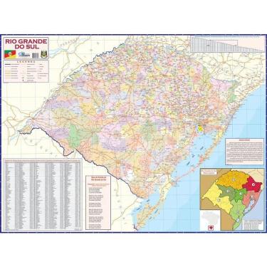 Imagem de Mapa Escolar Rio Grande do Sul 120cm X 90cm em Papel Dobrado
