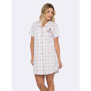 Imagem de Camisola Manga Curta Americana Wild West - Veggi, Branco, G, Feminino