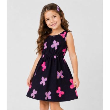 Imagem de Vestido Infantil Meia Malha Estampado Select Azul