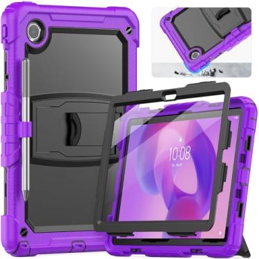 Imagem de HXCASEAC Capa para tablet Lenovo Tab M11 (TB-330 FU/TB-330XU), à prova de choque com protetor de tela/suporte embutido/suporte de caneta/alça de transporte ajustável, capa Tab M11 para crianças/K11