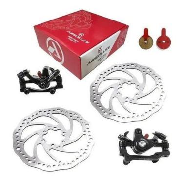Imagem de Kit Freio Disco Bike Mecânico Disco Pinça Rotor 160 Absolute